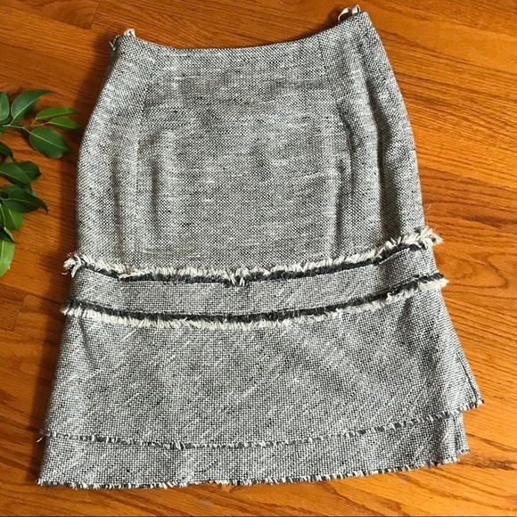 Tuleh Italian Gray silver wool blend midi skirt size 4 - Picture 5 of 6
